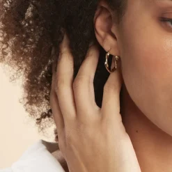 Outlet Histoire d'Or Créoles Lenna Torsadée Plaqué Or Jaune