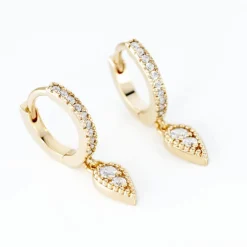 Histoire d'Or Créoles Lilibeth Plaqué Or Jaune Oxyde De Zirconium Oxyde* Boucles D'Oreilles|Boucles D'Oreilles Fantaisie