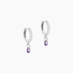 Online Histoire d'Or Créoles Lisenn Argent Blanc Oxyde De Zirconium