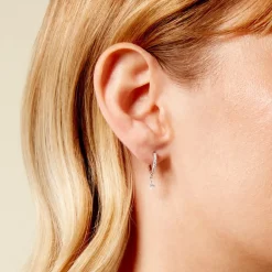 Histoire d'Or Créoles Lisenn Argent Blanc Oxyde De Zirconium* Boucles D'Oreilles|Boucles D'Oreilles Fantaisie