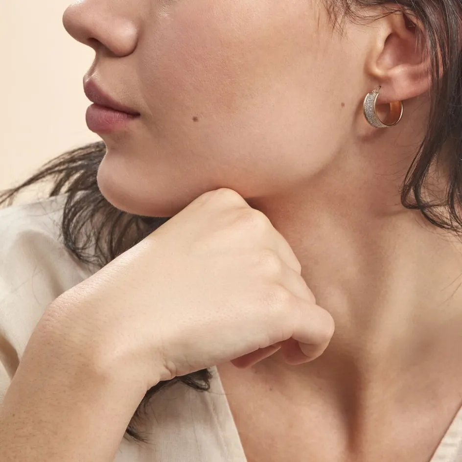 Clearance Histoire d'Or Créoles Lolly Or Bicolore