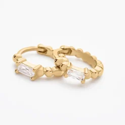 Histoire d'Or Créoles Louisie Plaqué Or Jaune Oxyde De Zirconium* Boucles D'Oreilles|Boucles D'Oreilles Fantaisie