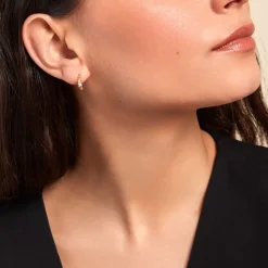 Histoire d'Or Créoles Louisie Plaqué Or Jaune Oxyde De Zirconium* Boucles D'Oreilles|Boucles D'Oreilles Fantaisie