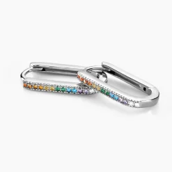 Outlet Histoire d'Or Créoles Lutetia Argent Blanc Oxyde De Zirconium argent blanc oxyde orange