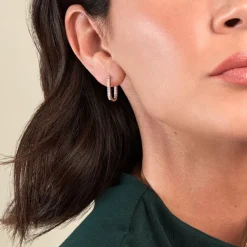 Outlet Histoire d'Or Créoles Lutetia Argent Blanc Oxyde De Zirconium argent blanc oxyde orange