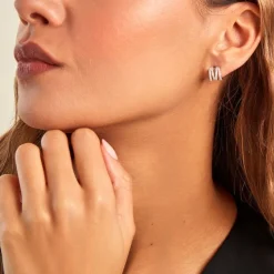 Histoire d'Or Créoles Lyv Argent Blanc Oxyde De Zirconium* Boucles D'Oreilles|Boucles D'Oreilles Fantaisie