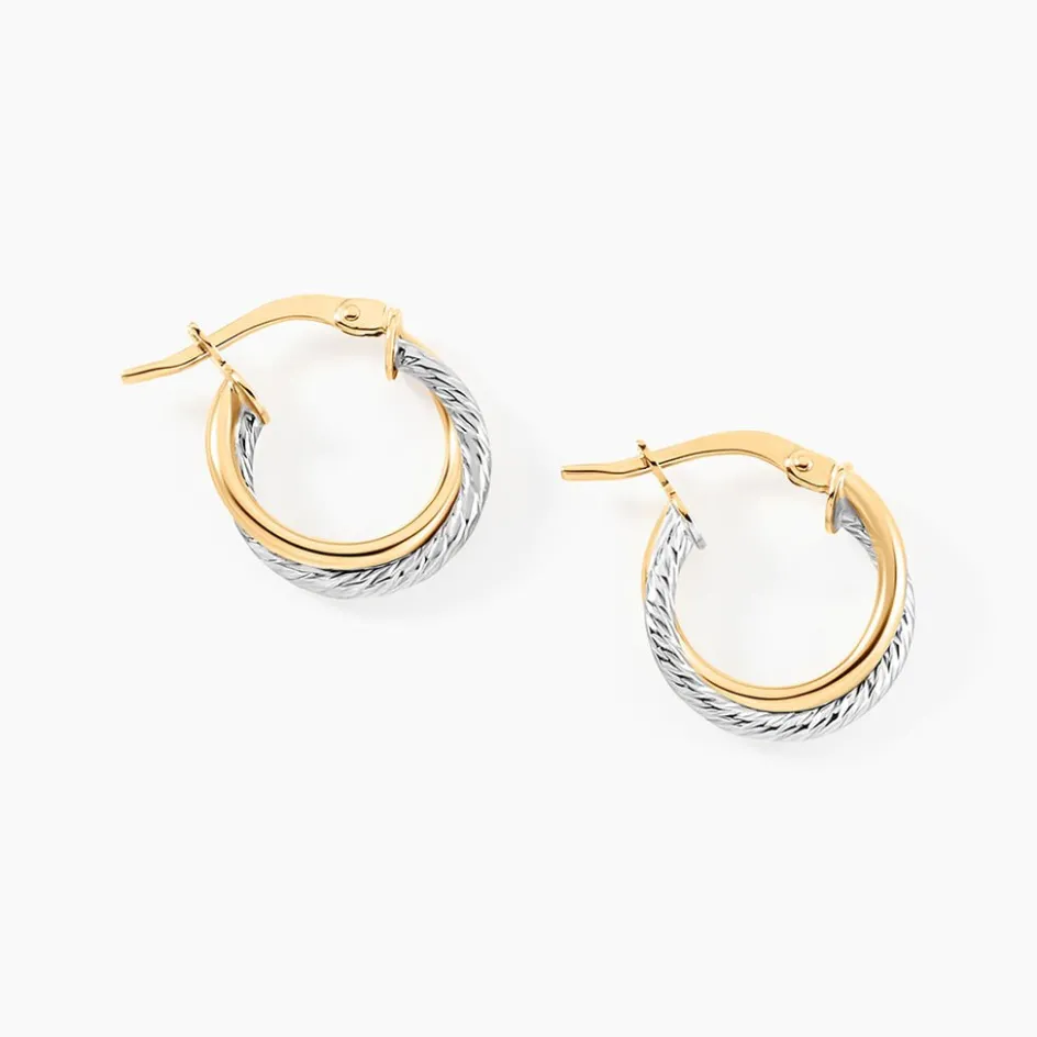 Online Histoire d'Or Créoles Maelia Or Bicolore