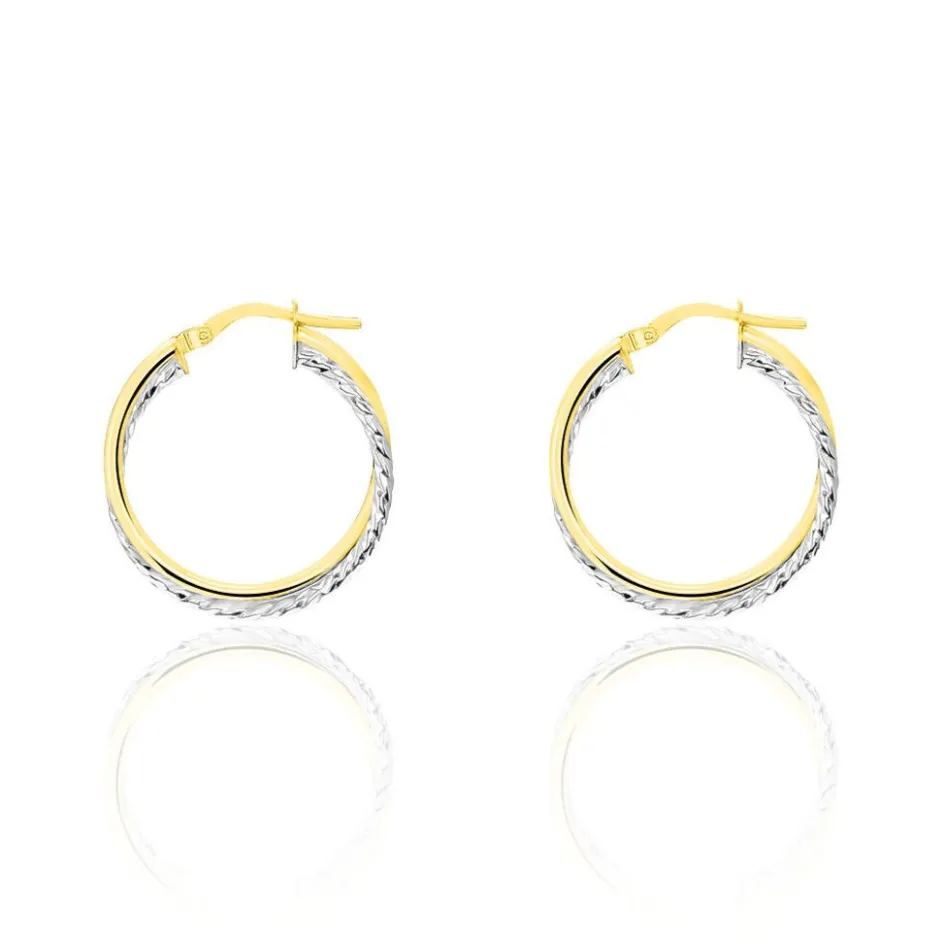 Hot Histoire d'Or Créoles Maelia Or Bicolore