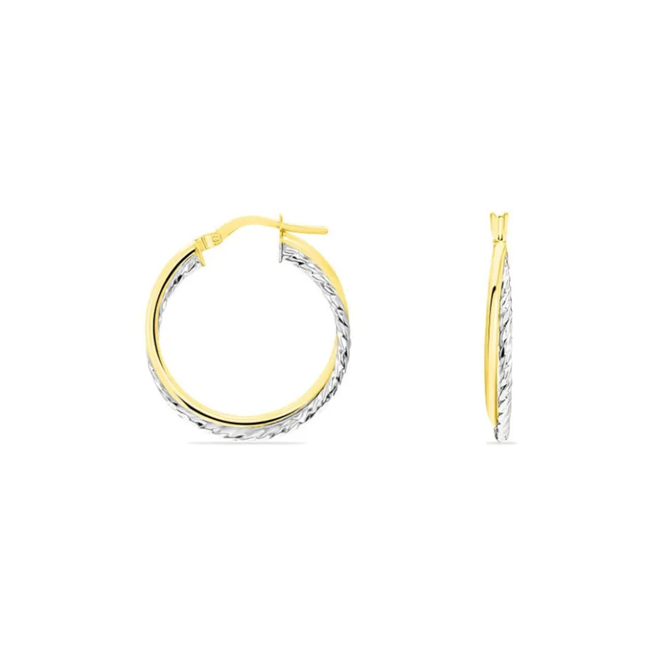 Hot Histoire d'Or Créoles Maelia Or Bicolore