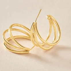 Histoire d'Or Créoles Maia Acier Doré* Boucles D'Oreilles|Boucles D'Oreilles Fantaisie