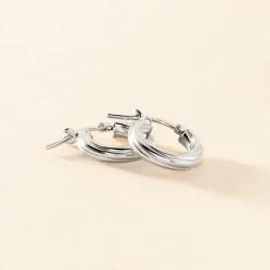 Online Histoire d'Or Créoles Maia Argent Blanc