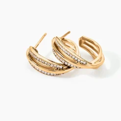 Sale Histoire d'Or Créoles Marceline Rondes Plaqué Or Jaune Oxyde De Zirconium