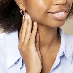 Sale Histoire d'Or Créoles Marceline Rondes Plaqué Or Jaune Oxyde De Zirconium