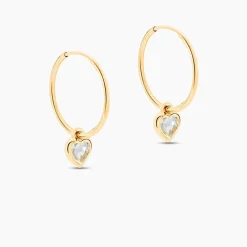 Histoire d'Or Créoles Marsie Coeur Or Jaune Topaze* Boucles D'Oreilles|Boucles D'Oreilles Créoles