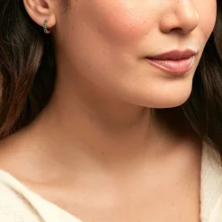 Histoire d'Or Créoles Marty Plaqué Or Jaune Spinelle Synthétique* Boucles D'Oreilles|Boucles D'Oreilles Fantaisie