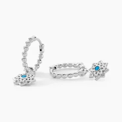 Histoire d'Or Créoles Meissa Argent Blanc Oxyde De Zirconium* Boucles D'Oreilles|Boucles D'Oreilles Fantaisie