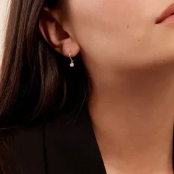 Histoire d'Or Créoles Mon 1er Diamant Or Jaune Diamant* Boucles D'Oreilles|Boucles D'Oreilles Créoles