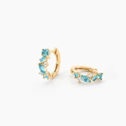 Sale Histoire d'Or Créoles More Plaqué Or Jaune Pierre Artificielle