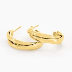 Histoire d'Or Créoles Myriane Acier Doré* Boucles D'Oreilles|Boucles D'Oreilles Fantaisie