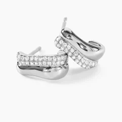 Histoire d'Or Créoles Nandie Argent Blanc Oxyde De Zirconium* Boucles D'Oreilles|Boucles D'Oreilles Fantaisie