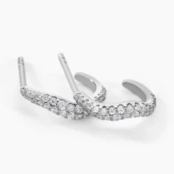 Histoire d'Or Créoles Nandie Argent Blanc Oxyde De Zirconium* Boucles D'Oreilles|Boucles D'Oreilles Fantaisie