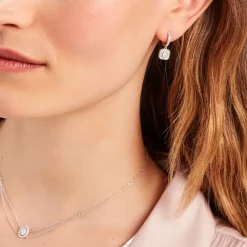 Histoire d'Or Créoles Ninette Argent Blanc Oxyde De Zirconium* Boucles D'Oreilles|Boucles D'Oreilles Créoles