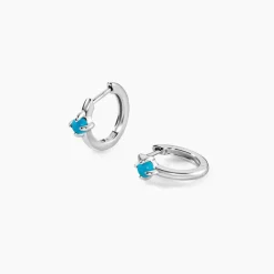 Histoire d'Or Créoles Ocean Argent Blanc Turquoise* Boucles D'Oreilles|Boucles D'Oreilles Fantaisie