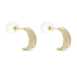 Histoire d'Or Créoles Oiva Or Jaune Oxyde De Zirconium* Boucles D'Oreilles|Boucles D'Oreilles Créoles