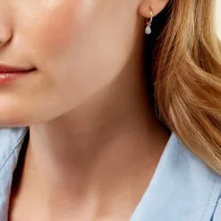 Histoire d'Or Créoles Ondée Or Jaune Amazonite* Boucles D'Oreilles|Boucles D'Oreilles Créoles