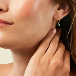 Histoire d'Or Créoles Ondée Or Jaune Malachite* Boucles D'Oreilles|Boucles D'Oreilles Créoles