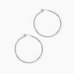 Clearance Histoire d'Or Créoles Or Blanc Rond