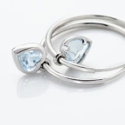 Online Histoire d'Or Créoles Or Blanc Topaze Azur or blanc topaze bleu