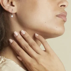 Online Histoire d'Or Créoles Or Blanc Topaze Azur or blanc topaze bleu