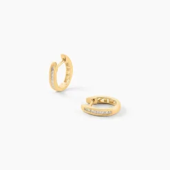 Histoire d'Or Créoles Or Jaune Aaren Diamants* Boucles D'Oreilles|Boucles D'Oreilles Créoles