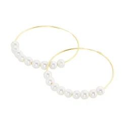 Histoire d'Or Créoles Or Jaune Alondra Perles De Culture* Boucles D'Oreilles|Boucles D'Oreilles Créoles