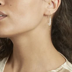 Histoire d'Or Créoles Or Jaune Alondra Perles De Culture* Boucles D'Oreilles|Boucles D'Oreilles Créoles