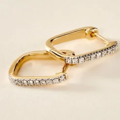 Histoire d'Or Créoles Or Jaune Araminta Diamant* Boucles D'Oreilles|Boucles D'Oreilles Créoles