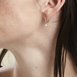 Histoire d'Or Créoles Or Jaune Arielle Oxyde De Zirconium* Boucles D'Oreilles|Boucles D'Oreilles Créoles