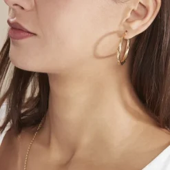 Hot Histoire d'Or Créoles Or Jaune Torsadé