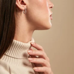 Histoire d'Or Créoles Oria Argent Blanc Oxyde De Zirconium* Boucles D'Oreilles|Boucles D'Oreilles Fantaisie