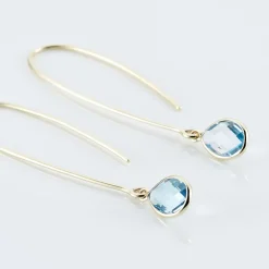 Sale Histoire d'Or Créoles Phie Poire Or Jaune Topaze or jaune topaze bleu sky