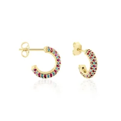 Histoire d'Or Créoles Plaqué Or Jaune Julitta Topazes Oxydes De Zirconium* Boucles D'Oreilles|Boucles D'Oreilles Fantaisie