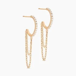 Histoire d'Or Créoles Plaqué Or Leinhard Oxydes De Zirconium* Boucles D'Oreilles|Boucles D'Oreilles Fantaisie