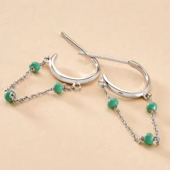 Histoire d'Or Créoles Polka Argent Blanc* Boucles D'Oreilles|Boucles D'Oreilles Fantaisie