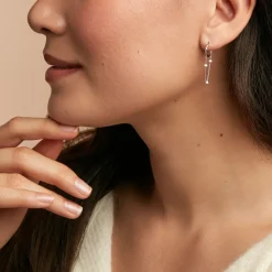 Outlet Histoire d'Or Créoles Polka Argent Blanc