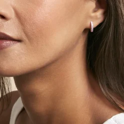 Histoire d'Or Créoles Rio Argent Rose Oxyde De Zirconium* Boucles D'Oreilles|Boucles D'Oreilles Fantaisie