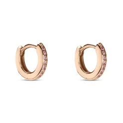 Histoire d'Or Créoles Rio Argent Rose Oxyde De Zirconium* Boucles D'Oreilles|Boucles D'Oreilles Fantaisie