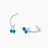 Histoire d'Or Créoles Riona Argent Blanc Turquoise* Boucles D'Oreilles|Boucles D'Oreilles Fantaisie
