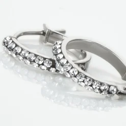 Histoire d'Or Créoles Sandrine Or Blanc Strass* Boucles D'Oreilles|Boucles D'Oreilles Créoles