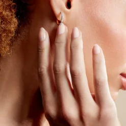 Clearance Histoire d'Or Créoles Sandrine Or Jaune Strass